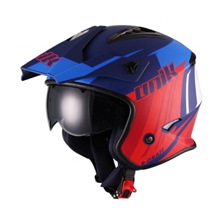 Casco de trial Unik CT-07 rojo/azul - Imagen 1