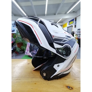Casco modular Unik CM-13 blanco/rojo - Imagen 2